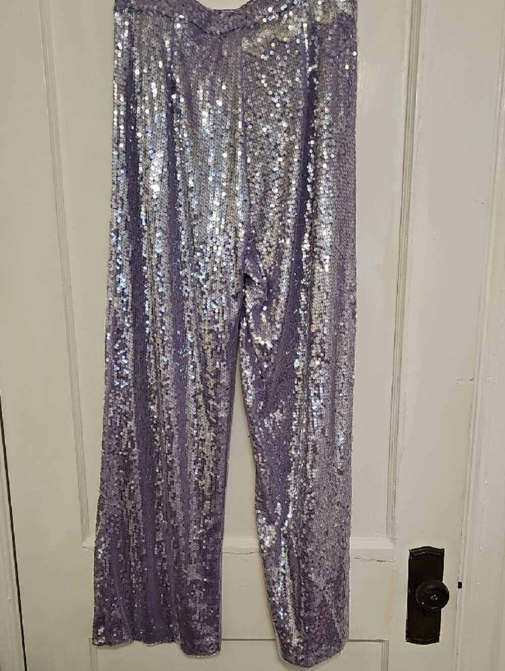 NWT Sequin Wide-Leg Pants - Lavender - Picture 5 of 5